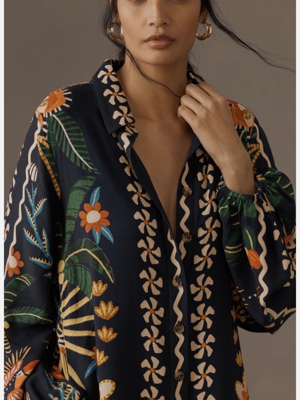 FARM Rio Long Sleeve Multicolor Floral Print Maxi - Picture 3 of 5